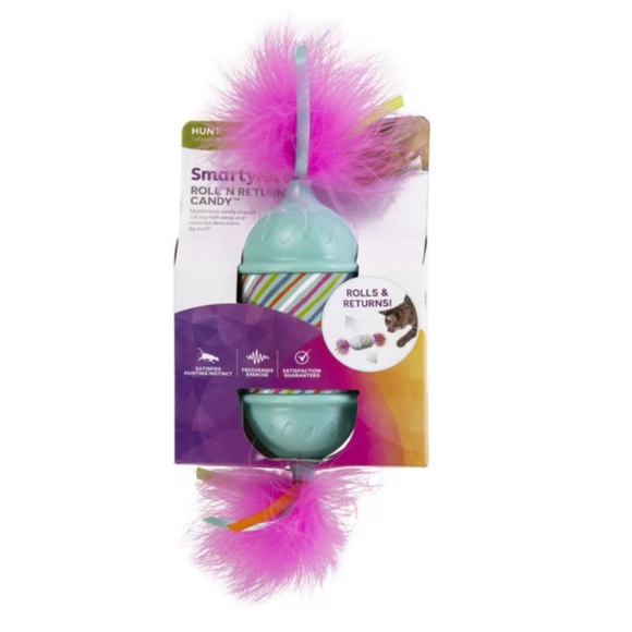 NWT SmartyKat Roll N Return Candy Mysterious Motion Cat Toy - Picture 3 of 4